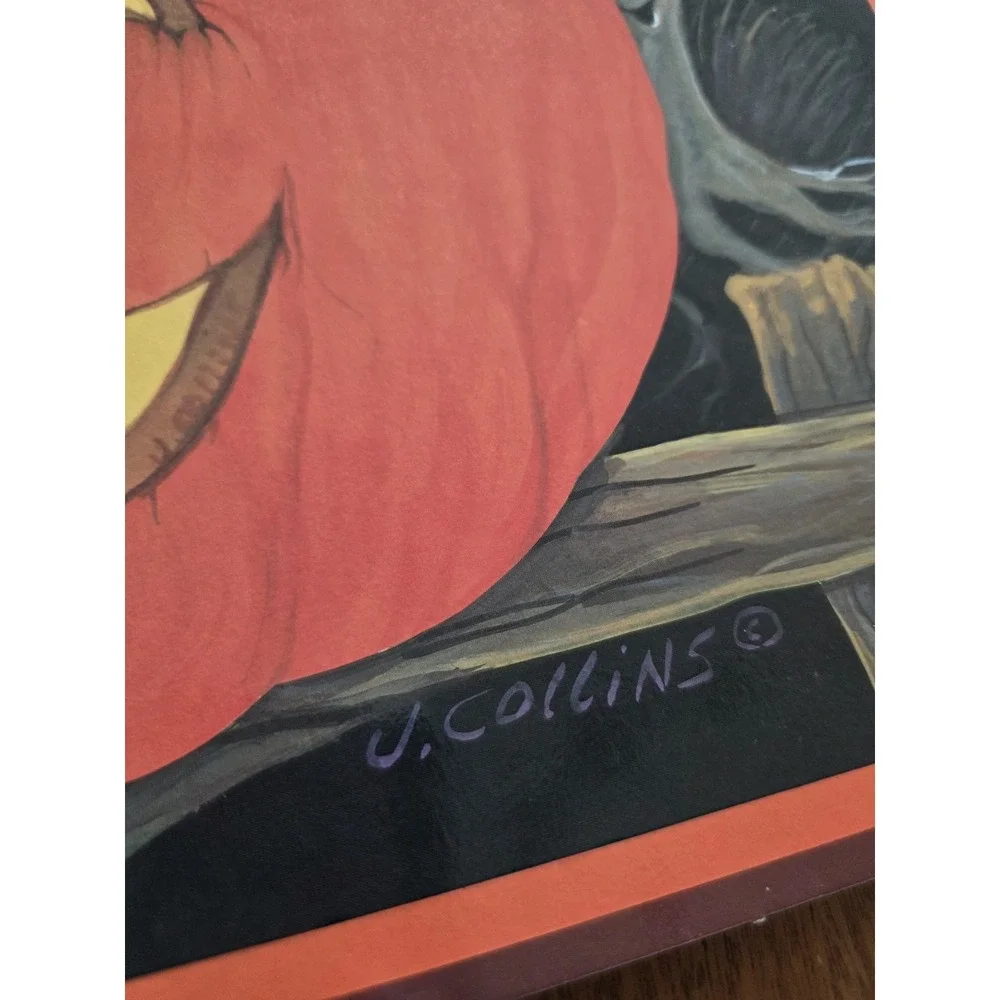 set of four Jack o lantern spooky placemats Halloween ghosts pumpkins wipeable